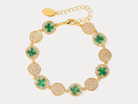 Four-leaf Clover Coin Bracelet Online Sale