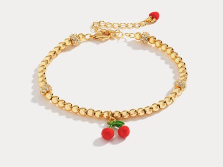 Cherry Enamel Bracelet For Sale