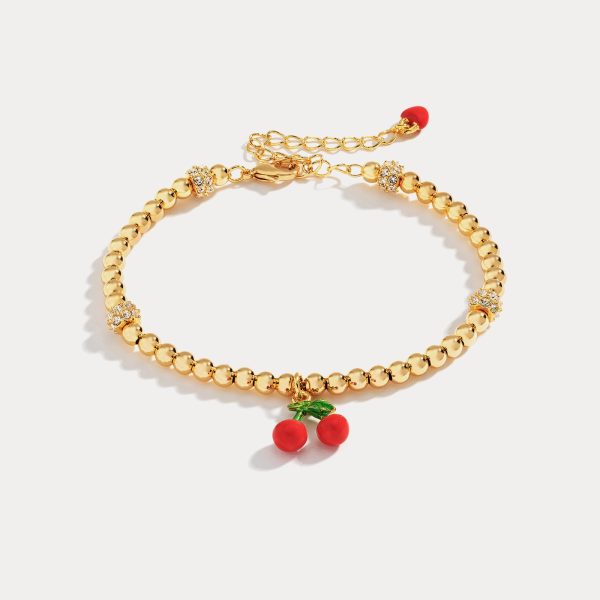 Cherry Enamel Bracelet For Sale