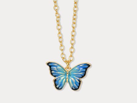 Blue Butterfly Necklace For Cheap