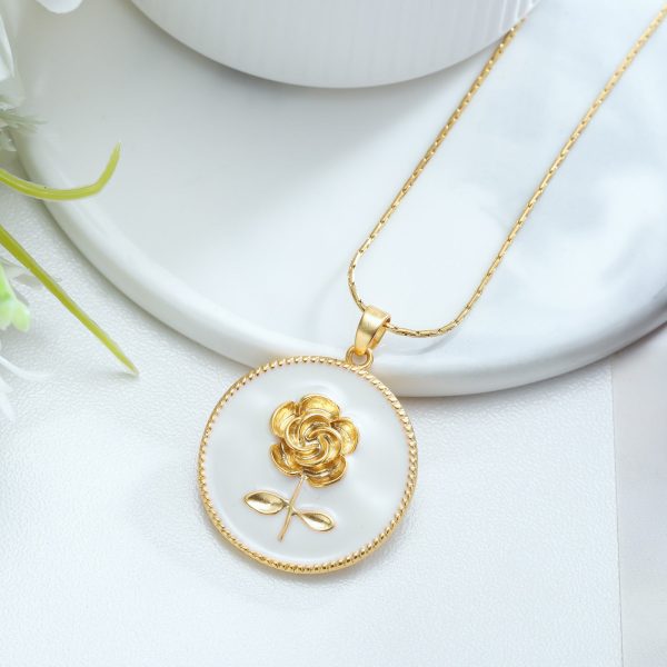 Vintage Rose Necklace For Cheap