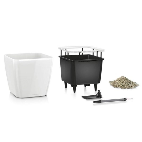 Lechuza Quadro Premium 28 LS Black High Gloss Square Planter, 11 x10  Online now