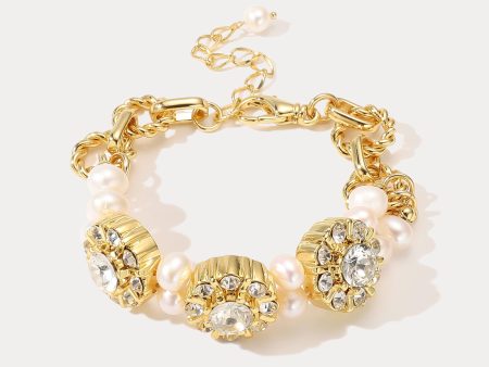 Diamond Blossom Pearl Bracelet Online Hot Sale