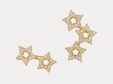 Gold Star Mismatched Earrings Fashion