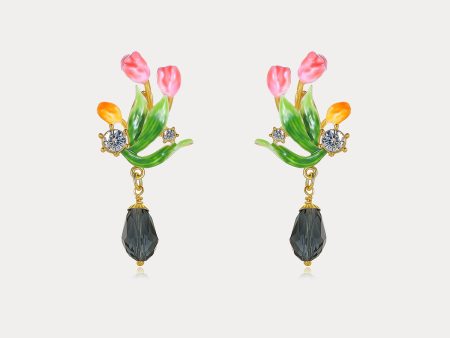 Enamel Tulip Earrings Supply