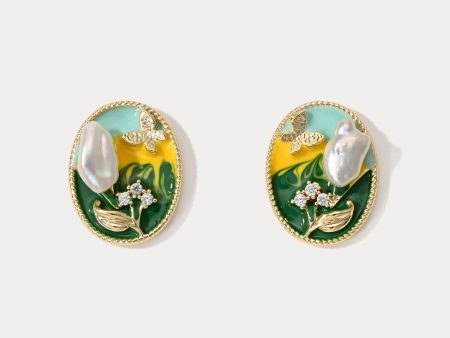 Pearl Garden Stud Earrings Hot on Sale