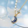 Blue Crescent Moon Necklace Discount