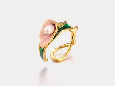 Calla Ring with Pearl For Sale