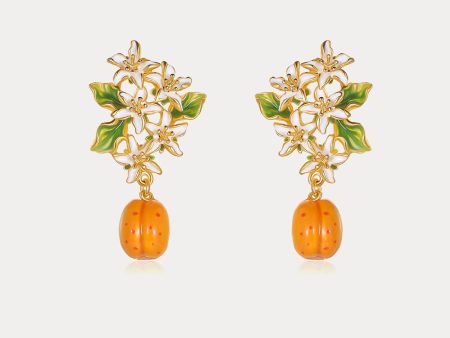 Golden Plum Blossom Earrings Cheap