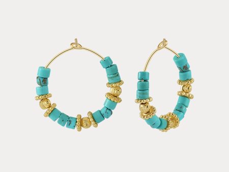 Boho Turquoise Hoop Earrings Sale