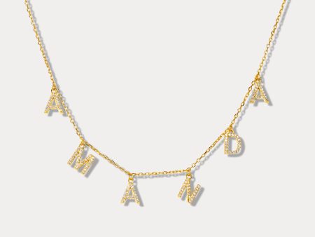 Diamond Custom Letter Necklace Online Sale