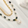 Turquoise Pearl Layered Necklace Cheap