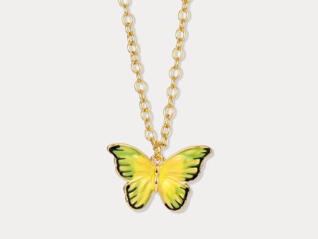 Yellow Butterfly Necklace Sale