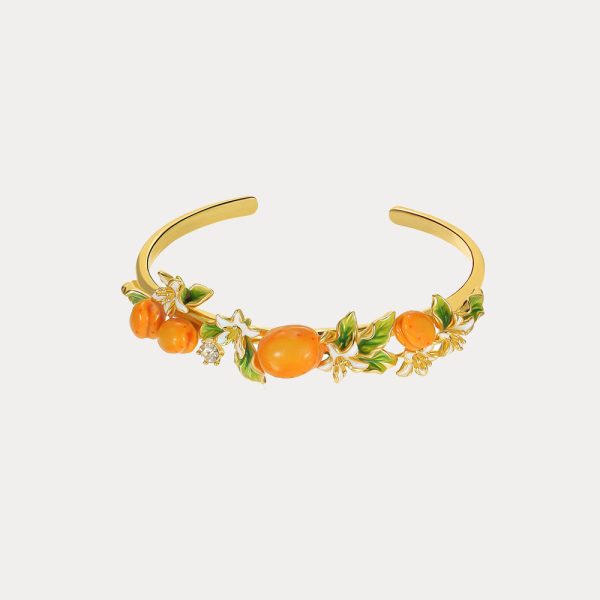 Golden Plum Flower Cuff Online Hot Sale