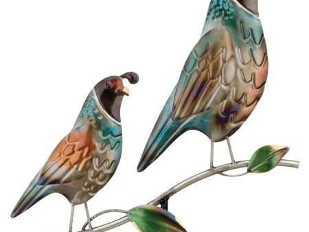 Regal Art and Gift Metallic Quail Mama and Baby Stake Hot on Sale