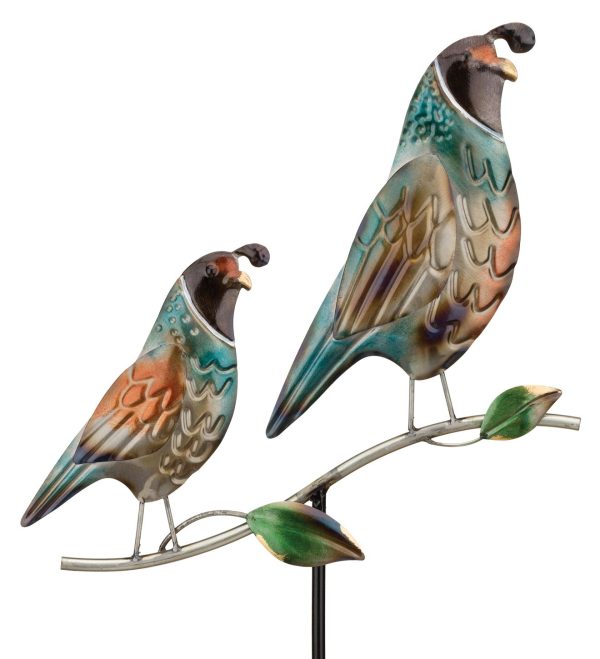 Regal Art and Gift Metallic Quail Mama and Baby Stake Hot on Sale