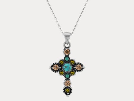 Vintage Turquoise Cross Necklace Discount