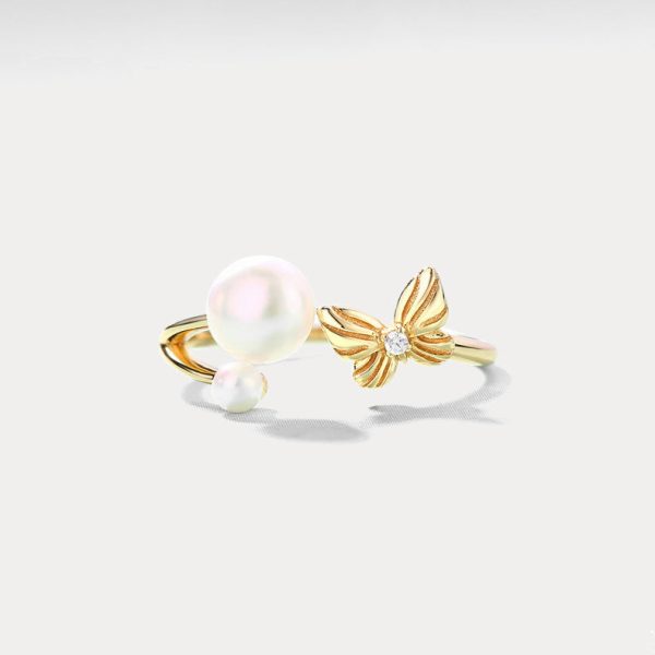 Dream Catching Butterfly Pearl Ring For Sale