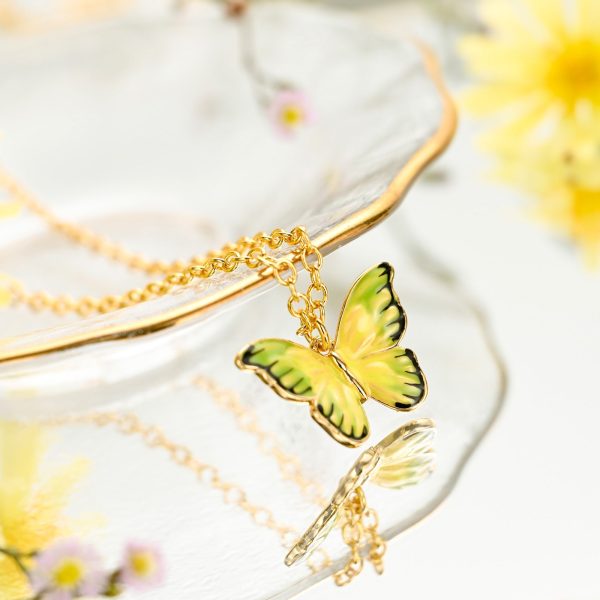 Yellow Butterfly Necklace Sale