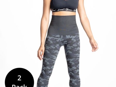 Snapback™ Postpartum Crop Leggings - Black Camo (2 Pack) - FINAL SALE Sale