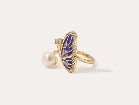 Half Butterfly Pearl Ring Cheap