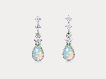 Silver Opal Drop Earrings Online Sale