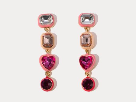 Enamel Heart Earrings Cheap