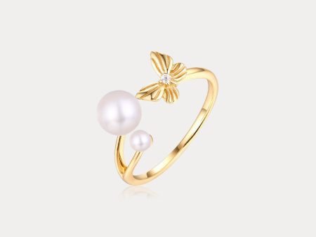 Dream Catching Butterfly Pearl Ring For Sale