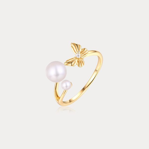 Dream Catching Butterfly Pearl Ring For Sale