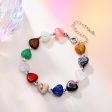 Natural Stone Heart Beaded Bracelet on Sale